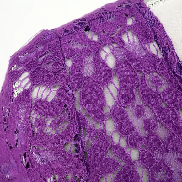 Betsey Johnson Dress Womens 2 Purple Lace Fit n Flare Lined Pleated Skirt - Picture 11 of 14